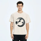 Japanese Zen Cat Washed T-Shirt