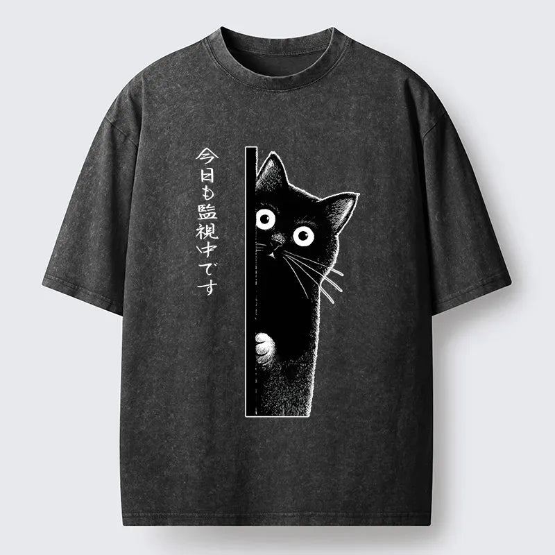 Vintage Ukiyo-e Black Cat Tee