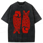 Kyoto-Lion Retro Carp Shirt Gift for Him