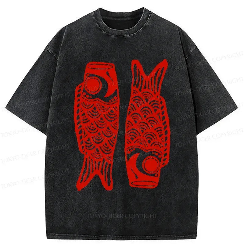 Kyoto-Lion Retro Carp Shirt Gift for Him