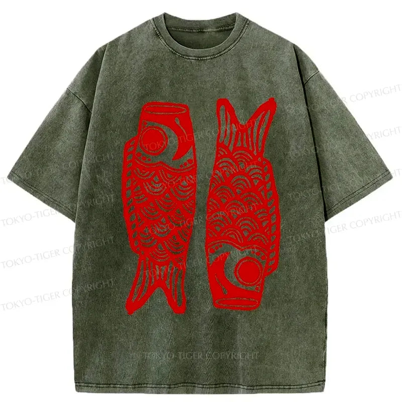 Retro Japanese Carp Streamer T-Shirt