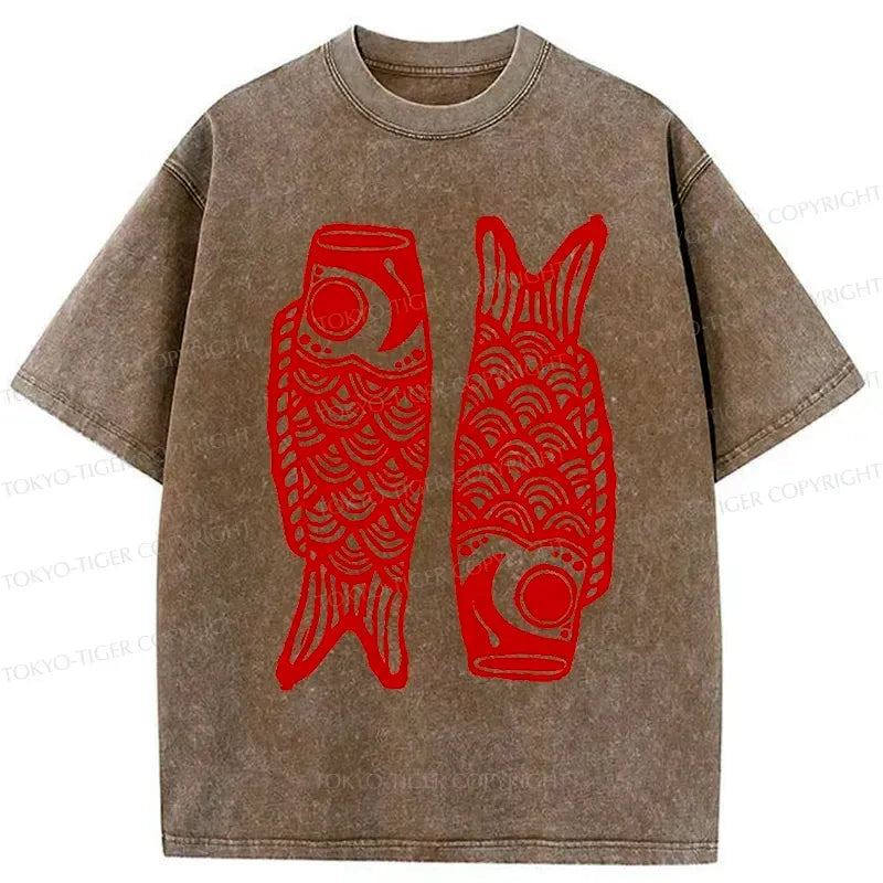 Retro Japanese Carp Streamer T-Shirt