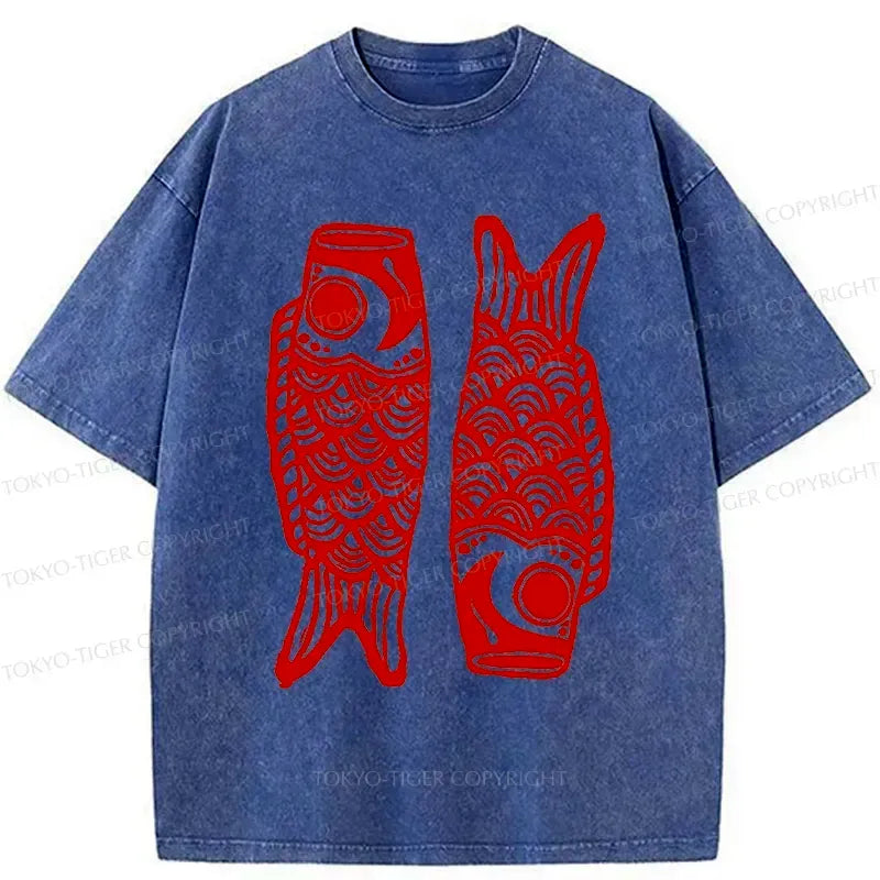Retro Japanese Carp Streamer T-Shirt