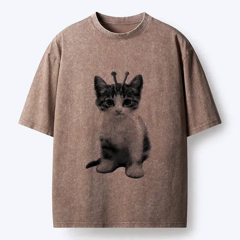 Tokyo?Tiger Silly Cat Alien Washed T-Shirt