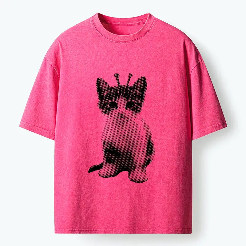 Silly Alien Cat Unisex Cotton Tee for Everyday Wear