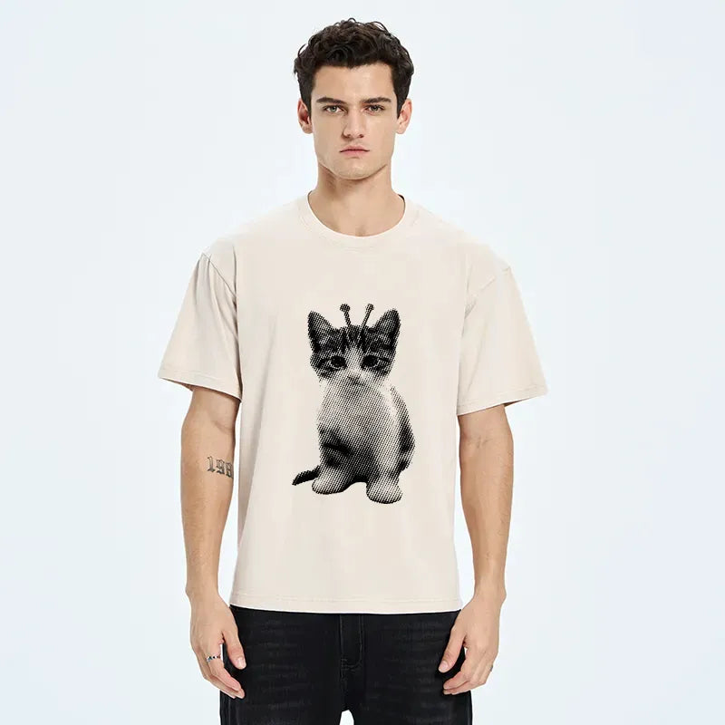 Silly Alien Cat Unisex Cotton Tee for Everyday Wear
