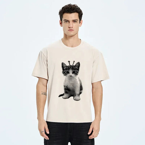 Silly Alien Cat Unisex Cotton Tee for Everyday Wear