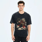 Samurai Cat Washed T-Shirt Best Seller
