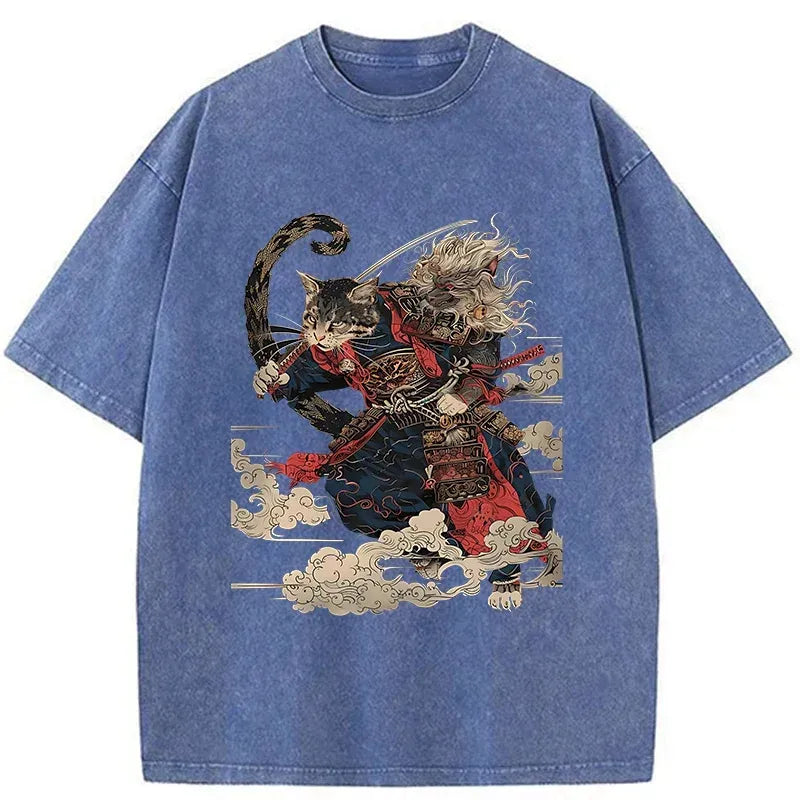 Japanese Vintage Samurai Cat Tee