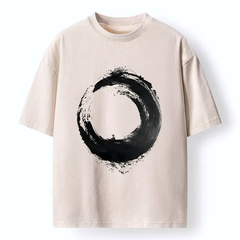 Ink Circle Washed T-Shirt for Streetwear