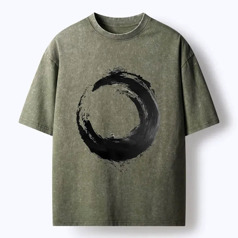 Ink Circle Washed T-Shirt for Streetwear