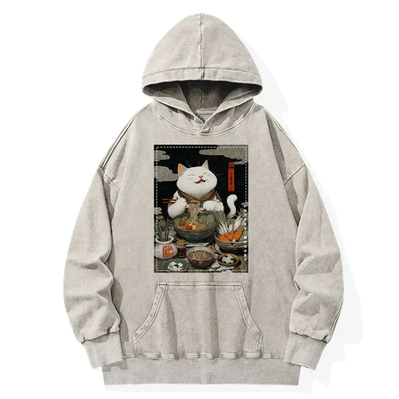 comfortable vintage cat hoodie streetwear style