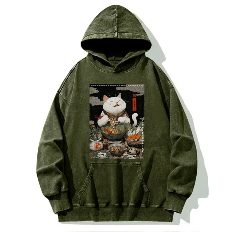 comfortable vintage cat hoodie streetwear style