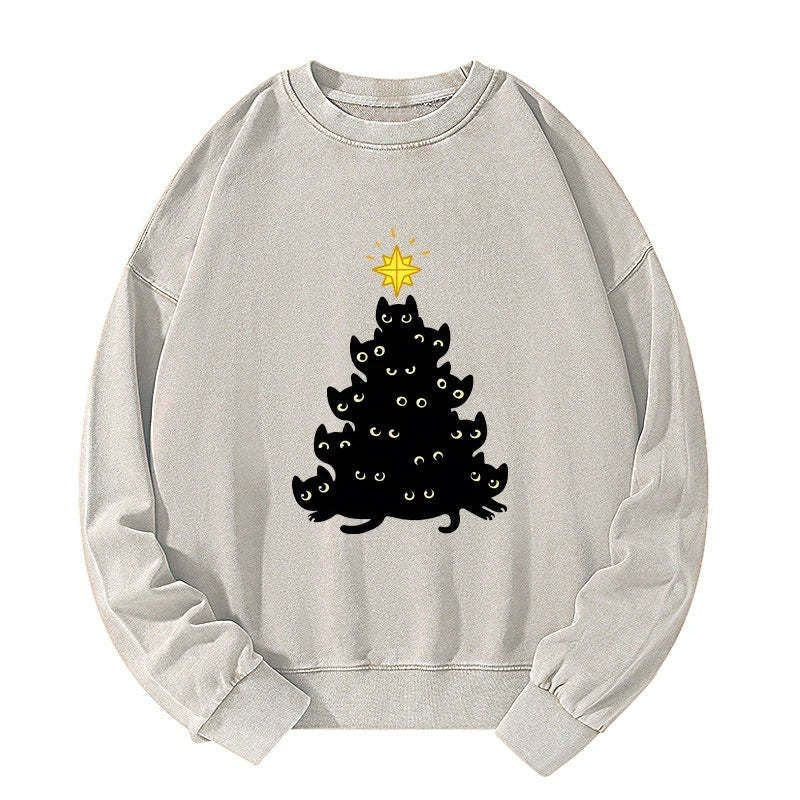 japanese black cat christmas sweatshirt unisex