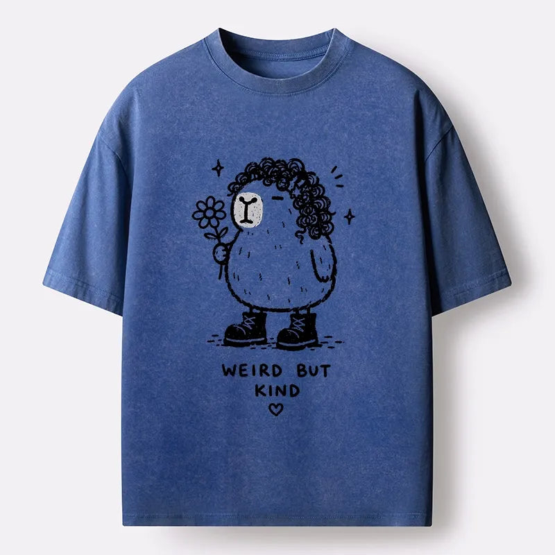 Kyoto-Lion Weird But Kind Capybara Washed T-Shirt