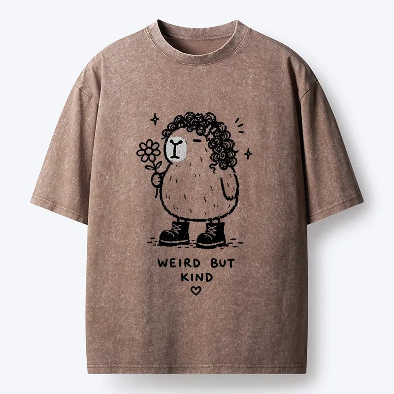 Kyoto-Lion Weird But Kind Capybara Washed T-Shirt