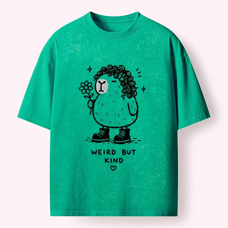 Kyoto-Lion Weird But Kind Capybara Washed T-Shirt