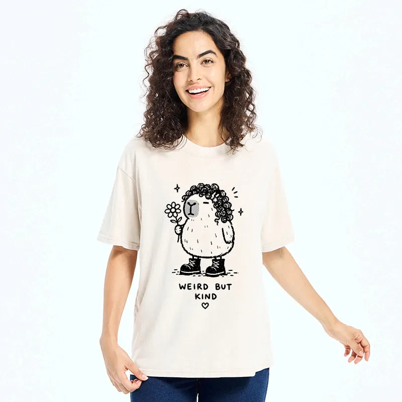 Kyoto-Lion Weird But Kind Capybara Washed T-Shirt