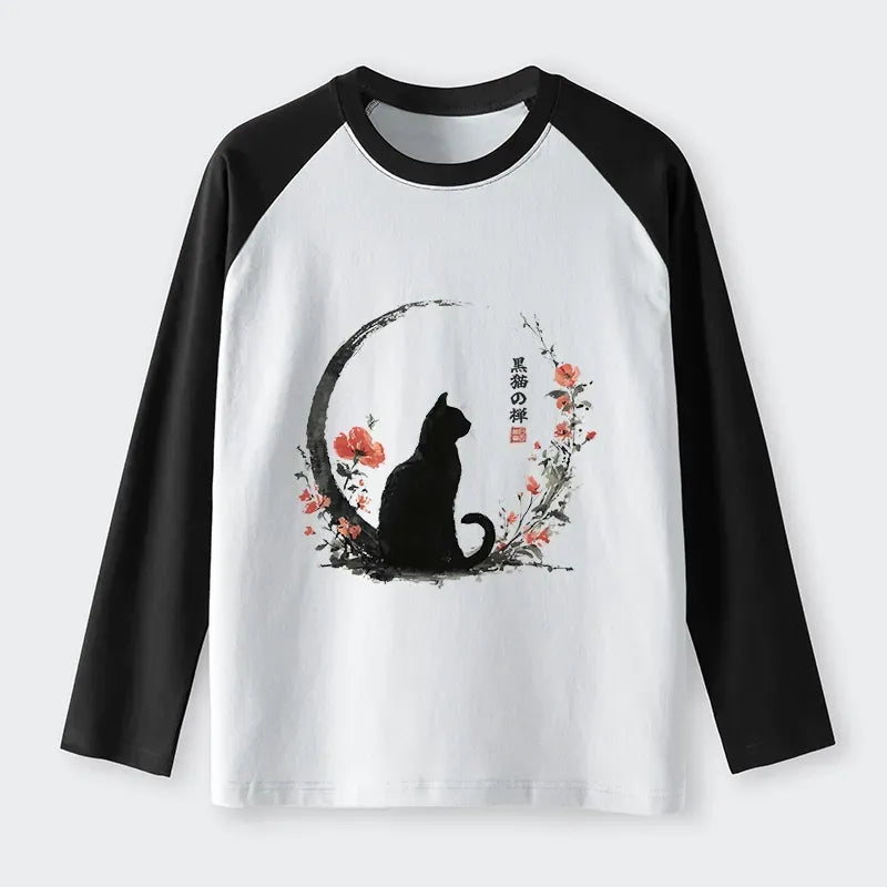 Best seller Japanese vintage cat raglan tee