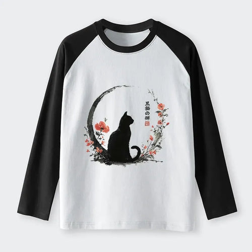 Best seller Japanese vintage cat raglan tee