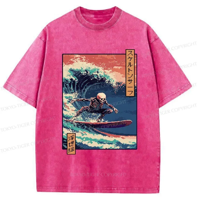 Kyoto Lion Skeleton Surfing T-Shirt