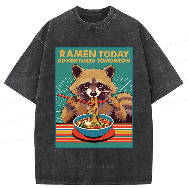 Cute Raccoon Eating Ramen T-Shirt