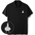 Kyoto-Lion Funny Goose Embroidered Polo T-Shirt