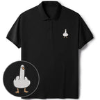 Kyoto-Lion Funny Goose Embroidered Polo T-Shirt