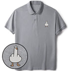 Kyoto-Lion Funny Goose Embroidered Polo T-Shirt