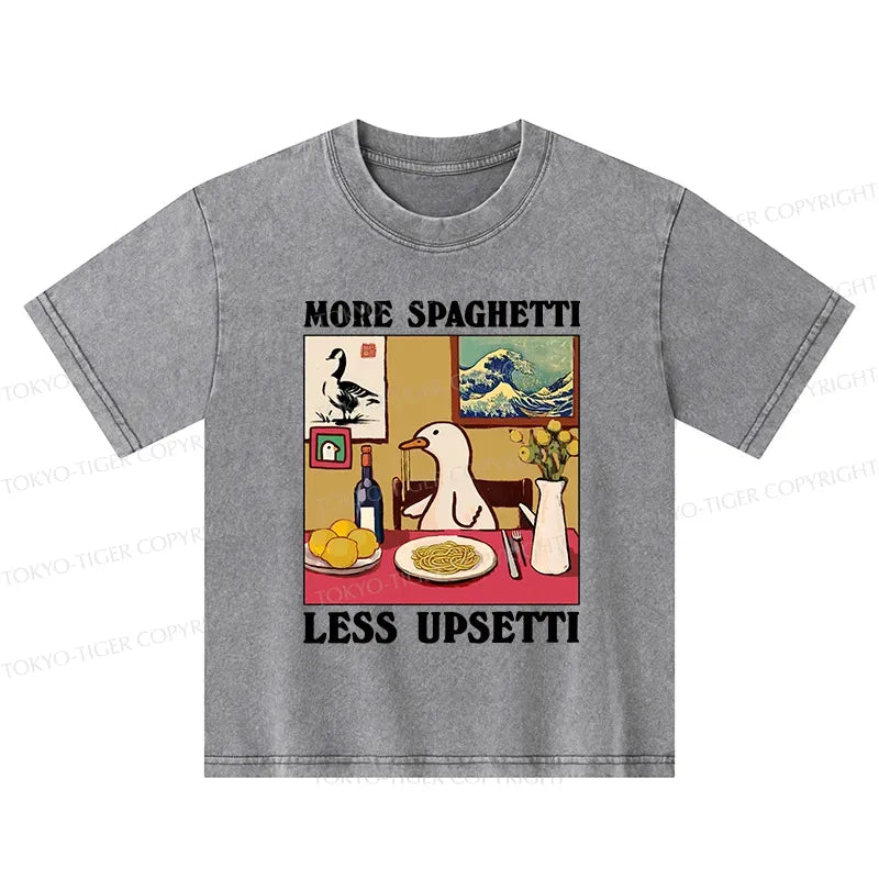 Kyoto-Lion More Spaghetti Less Upsetti Goose Kids Washed T-Shirt