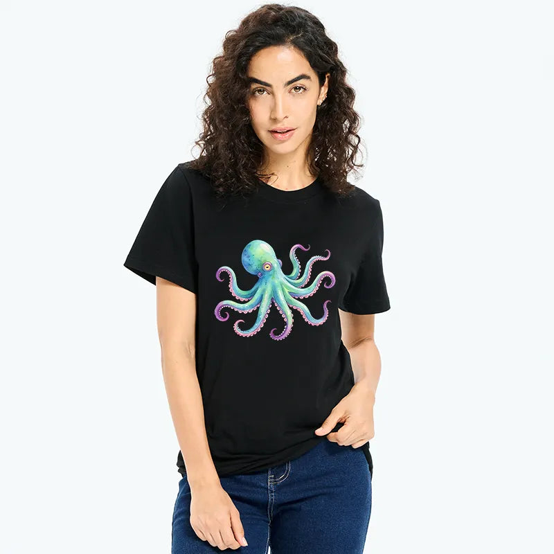 Kyoto-Lion Watercolor Octopus Classic T-Shirt