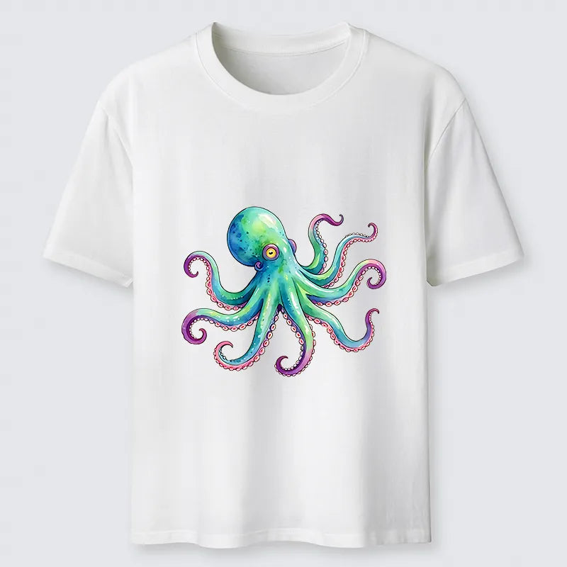 Kyoto-Lion Watercolor Octopus Classic T-Shirt