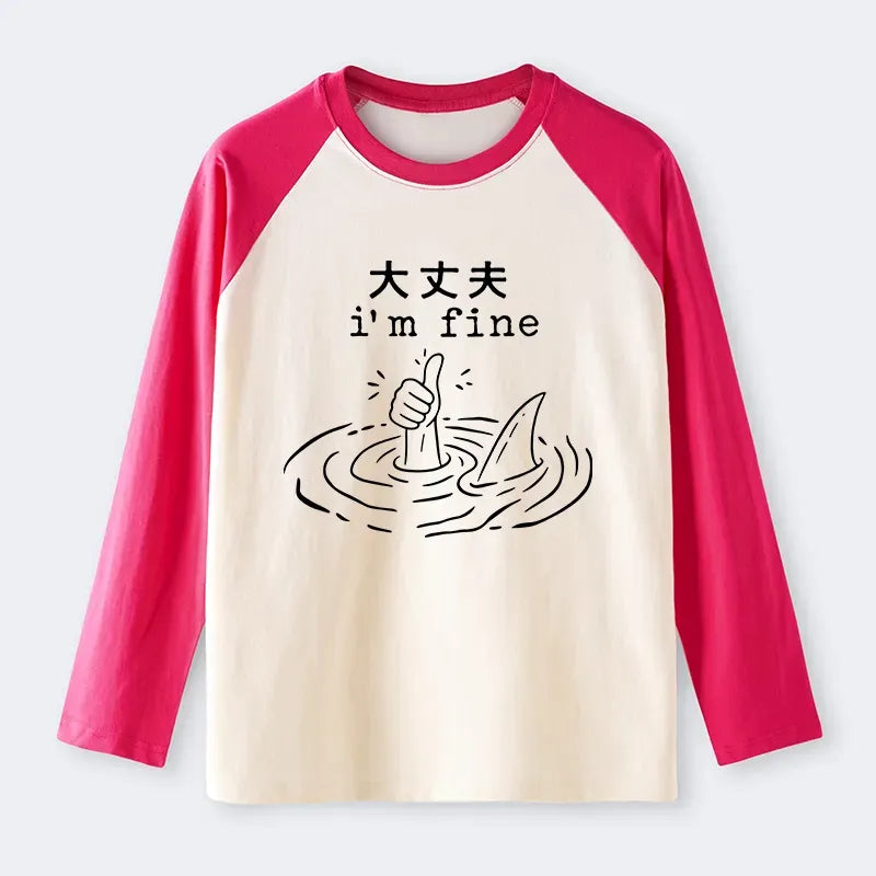 Kyoto Lion Japanese Raglan Long Sleeve T-shirt