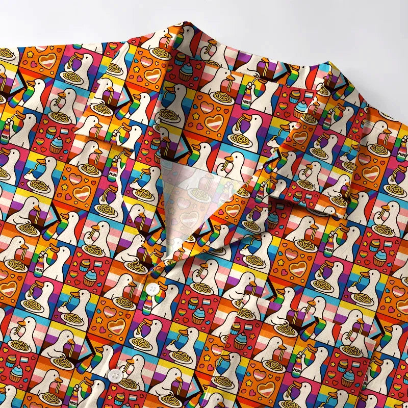 Kyoto-Lion More Spaghetti Less Upsetti Goose Pride Aloha Hawaiian Shirt