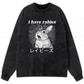 funny rabbit japanese long sleeve t-shirt
