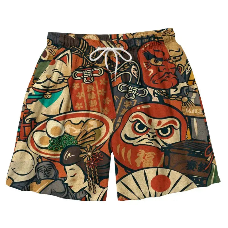 Japanese Traditional Aloha Swim Trunks