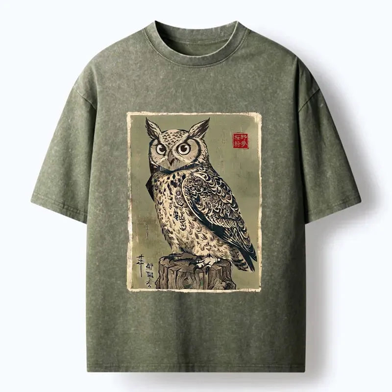 Vintage Owl Unisex Cotton T-Shirt