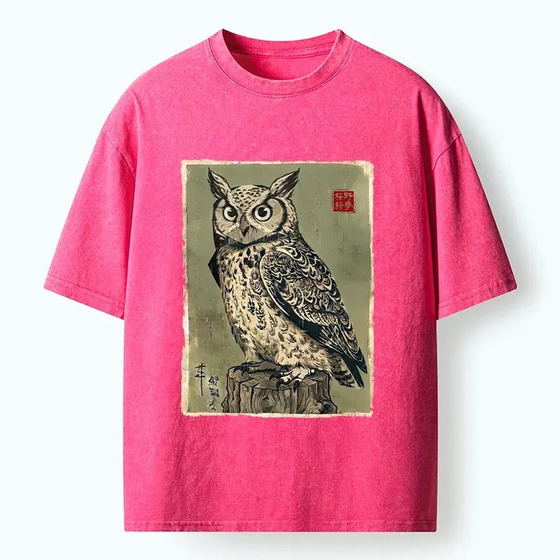 Vintage Owl Unisex Cotton T-Shirt