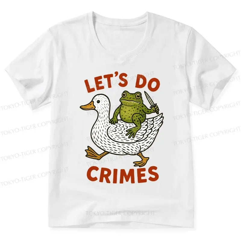 Kyoto-Lion Frog Ready To Commit Crime V-Neck Classic T-Shirt