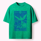 Kyoto-Lion Dove Of Peace Vintage Stamp Washed T-Shirt