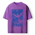 Kyoto-Lion Dove Of Peace Vintage Stamp Washed T-Shirt