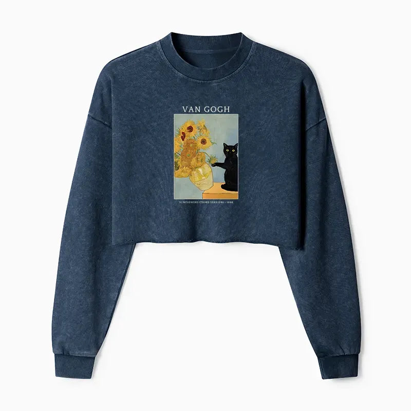 Kyoto-Lion Unisex Casual Crop Top Hoodie