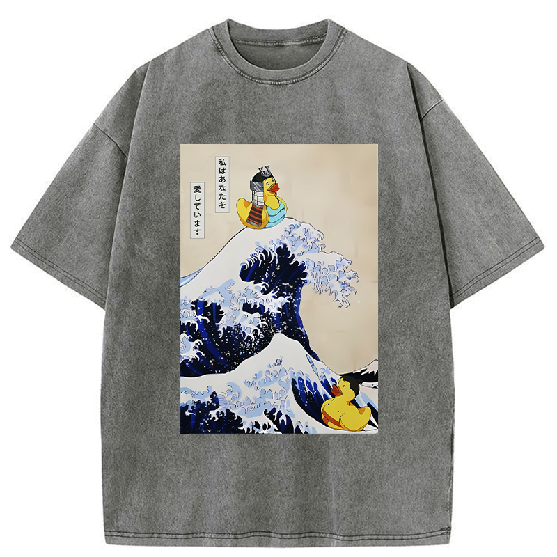 japanese samurai duck washed t-shirt