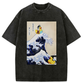 Kyoto-Lion Samurai Duck And Sumo Duck Washed T-Shirt