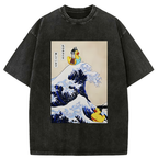 Kyoto-Lion Samurai Duck And Sumo Duck Washed T-Shirt