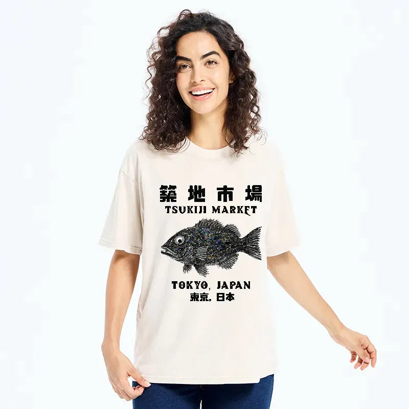 Japanese Washed T-Shirt for Daily Wear