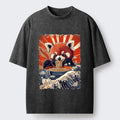 Kyoto-Lion Red Panda Noodle Fun Washed T-Shirt