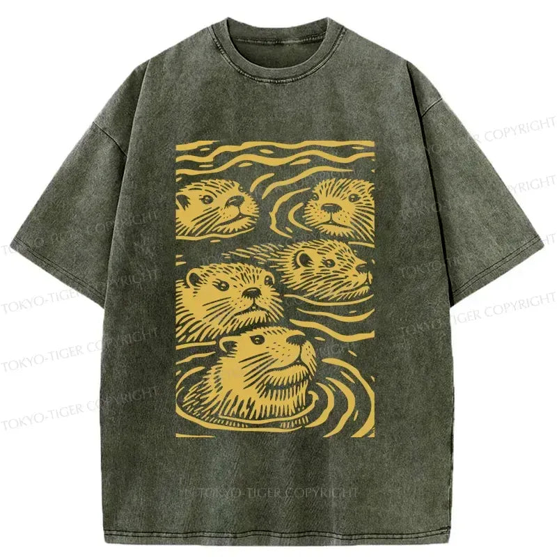 Japanese Woodblock Print Otter T-Shirt