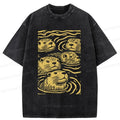 Kyoto-Lion Woodcut Otter Washed T-Shirt