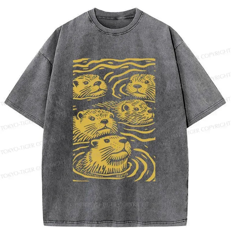 Japanese Woodblock Print Otter T-Shirt